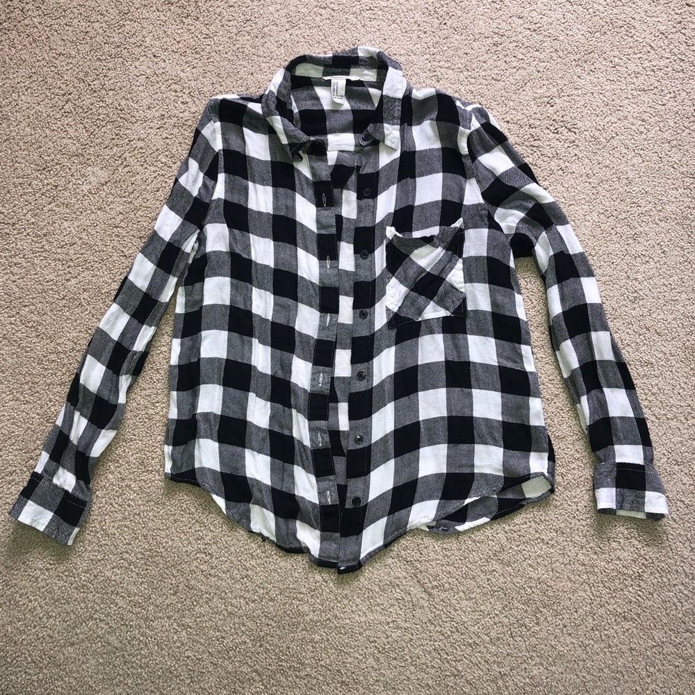 Black and White Flannel- Forever 21